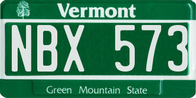 VT license plate NBX573