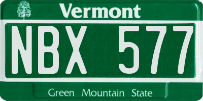 VT license plate NBX577