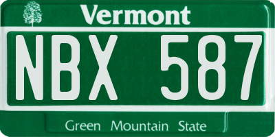 VT license plate NBX587
