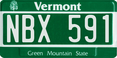 VT license plate NBX591