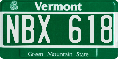 VT license plate NBX618