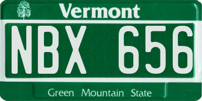 VT license plate NBX656