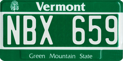 VT license plate NBX659