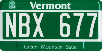 VT license plate NBX677