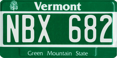 VT license plate NBX682
