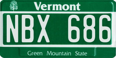 VT license plate NBX686
