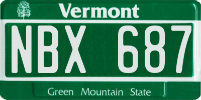VT license plate NBX687