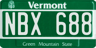 VT license plate NBX688