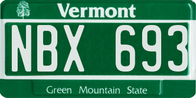 VT license plate NBX693