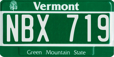 VT license plate NBX719