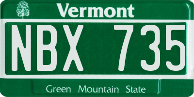 VT license plate NBX735