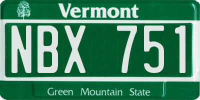 VT license plate NBX751