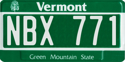 VT license plate NBX771