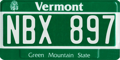 VT license plate NBX897