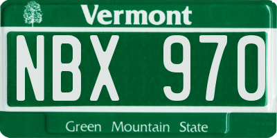 VT license plate NBX970