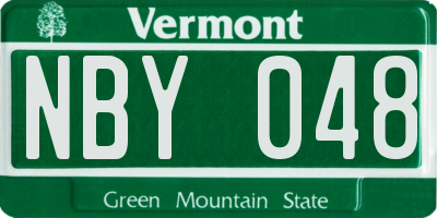 VT license plate NBY048