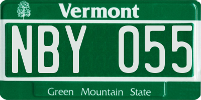 VT license plate NBY055