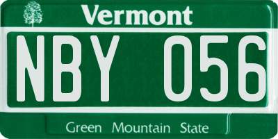 VT license plate NBY056