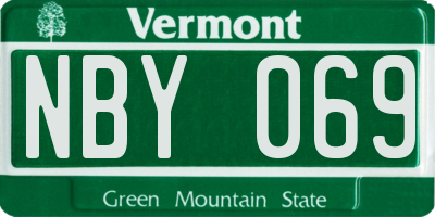 VT license plate NBY069