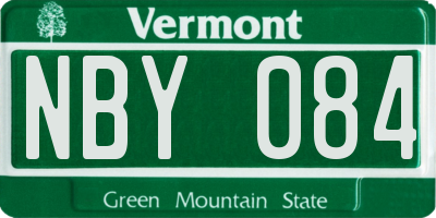 VT license plate NBY084
