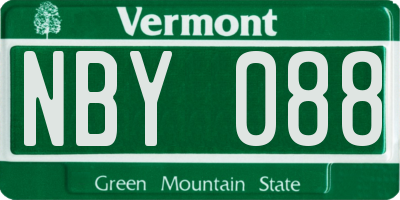 VT license plate NBY088