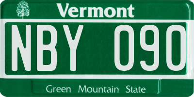 VT license plate NBY090