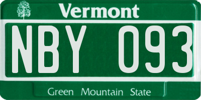 VT license plate NBY093