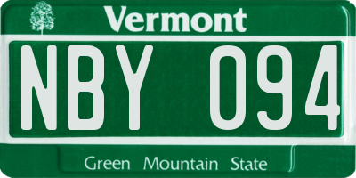 VT license plate NBY094