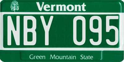 VT license plate NBY095