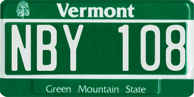 VT license plate NBY108