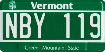 VT license plate NBY119