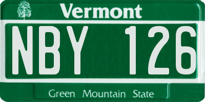 VT license plate NBY126