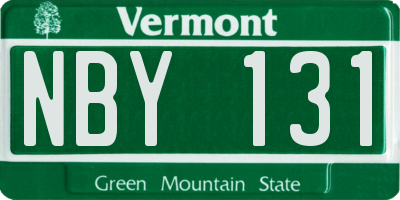 VT license plate NBY131