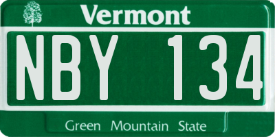VT license plate NBY134