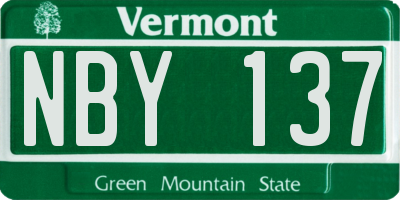 VT license plate NBY137