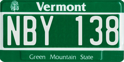 VT license plate NBY138