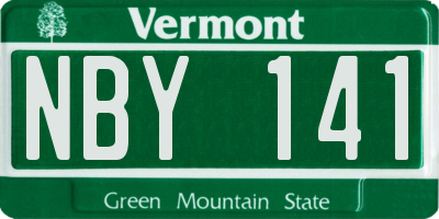 VT license plate NBY141