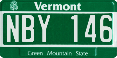 VT license plate NBY146