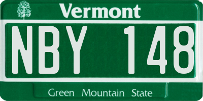 VT license plate NBY148