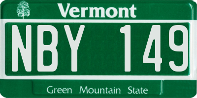 VT license plate NBY149