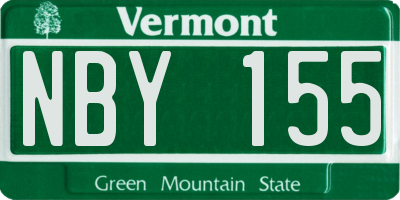 VT license plate NBY155