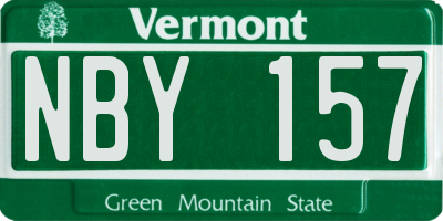 VT license plate NBY157