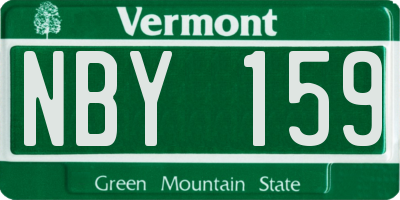 VT license plate NBY159