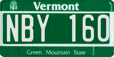 VT license plate NBY160