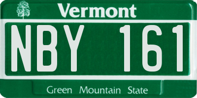 VT license plate NBY161
