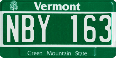 VT license plate NBY163