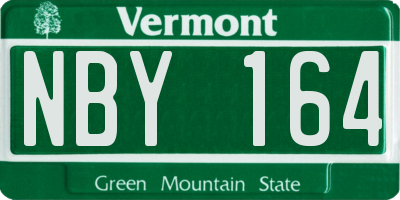 VT license plate NBY164