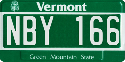 VT license plate NBY166