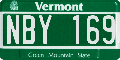 VT license plate NBY169