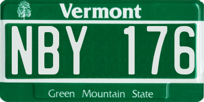 VT license plate NBY176